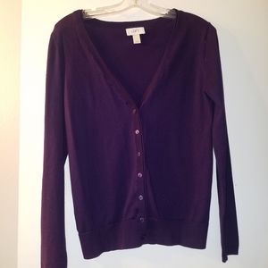 Loft, purple, royal purple, cardigan, Medium